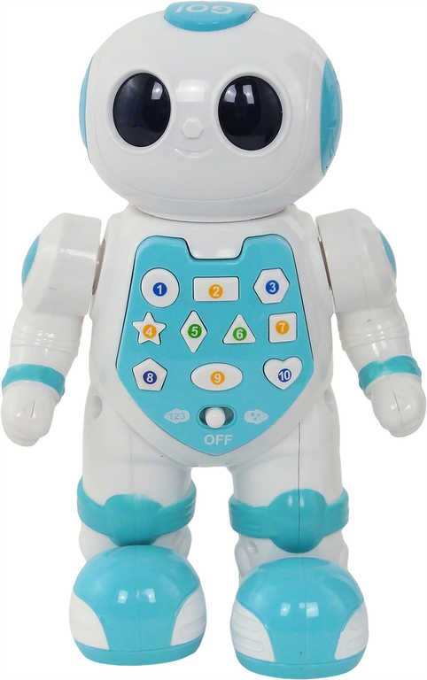 Robot výukový AJ 21cm mluví tančí chodí na baterie LED Světlo