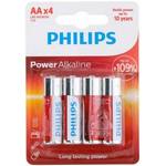 Baterie alkalická Philips AA (LR6) 1,5V set 4ks na kartě