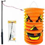 Lampion Dýně papírový set se svítící hůlkou 15cm