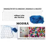 Modrá dekorační síť na zeď 5x1m oko 10x10cm