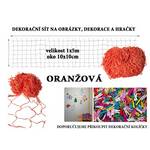 Oranžová dekorační síť na zeď 5x1m oko 10x10cm