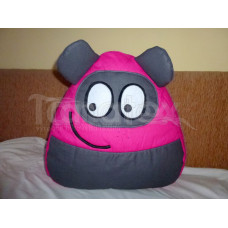 Polštářek - bavlněný velký Pou s ušima - fuchsiový