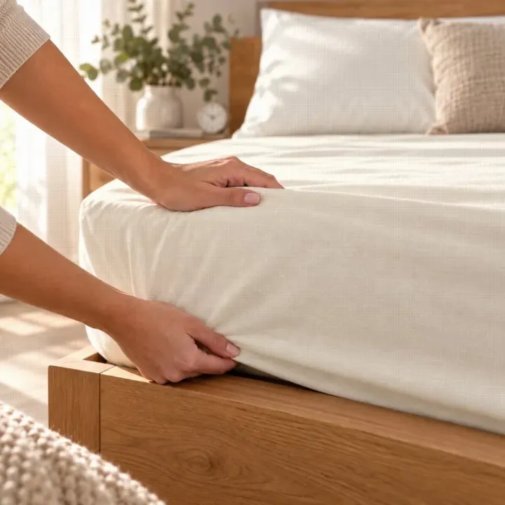 Prostěradlo bavlněné plátno smetanové