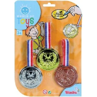 SIMBA Medaile pro vítěze trikolora set 3 kusy na kartě plast