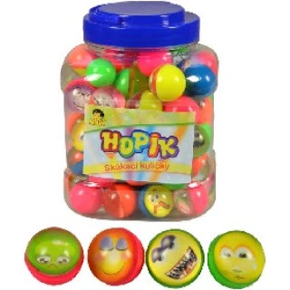 Hopík s očima skákací míček 3cm hopskulička různé druhy plast