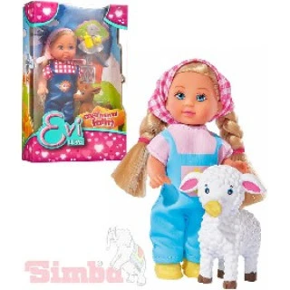 SIMBA Panenka Evička Evi Love 12cm set farmářka se zvířátkem 2 d