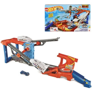 MATTEL HOT WHEELS Rychlík herní set dráha s autíčkem a 2 vlaky p