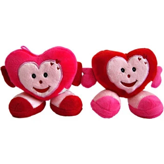 PLYŠ Srdce smíšek s nožičkama VALENTÝN 15cm 2 barvy *PLYŠOVÉ HR