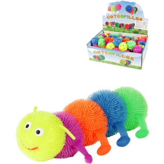 Housenka gumová elastická puffer 16cm s bodlinkami natahovací ba