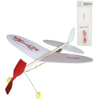 Letadlo Komár na gumu retro soft model polystyren/dřevo 38x31cm 