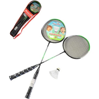 Badmintonový set pálka 65cm 2ks + míček v přenosném vaku