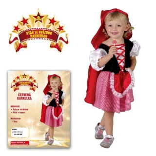 KARNEVAL Šaty ČERVENÁ KARKULKA 2 vel. XS (92-104 cm) 3-4 let KOS