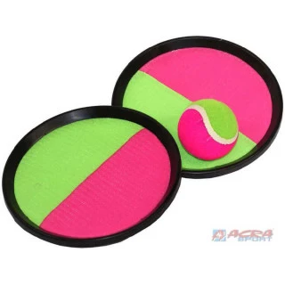 ACRA Hra Catch ball set s 2 talíře s míčkem na suchý zip 20cm