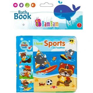 BAM BAM Baby knížka sport zvířátka pískací do vany na koupání pr