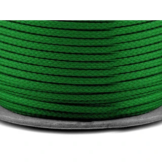 Oděvní šňůra PES O4 mm - trávově zelená