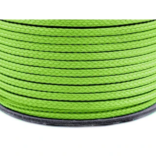 Oděvní šňůra PES O4 mm - neonově zelená