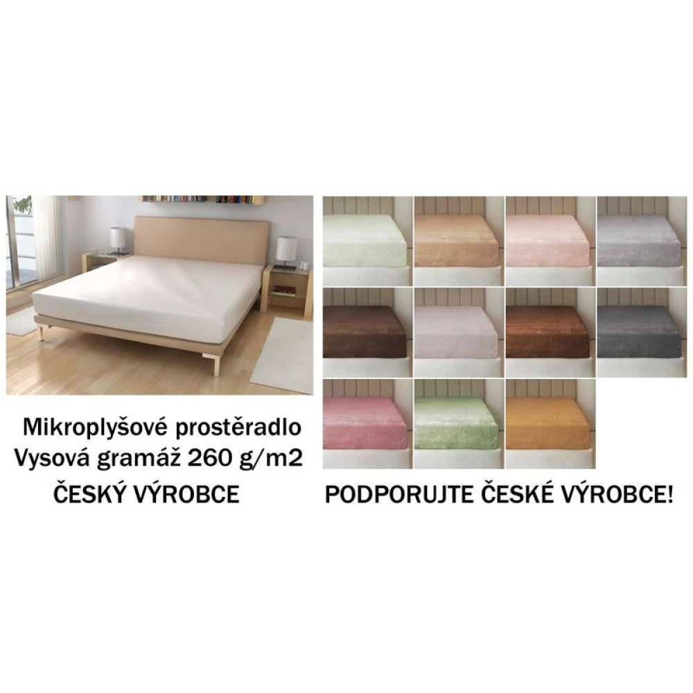 Mikroplyšové prostěradlo  80x200cm 260g/m2