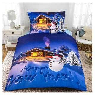 3D povlečení z mikrovlákna 140x200, 70x90 - Vánoční chaloupka