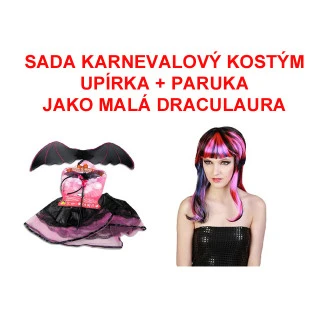 SADA Kostým upírka + paruka - jako malá Draculaura