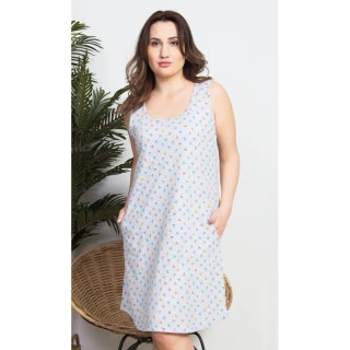 Dámská noční košile na ramínka Julie, šedá 4XL