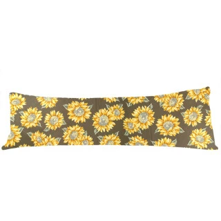 Povlak na dlouhý polštář 50x150cm - Slunečnice na hnědé