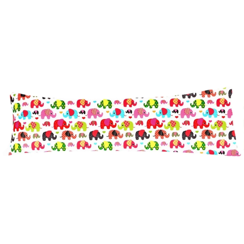 Povlak na dlouhý polštář 45x120cm - Barevní sloni