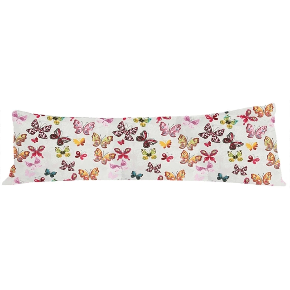 Povlak na dlouhý polštář 50x150cm - Motýli na šedé