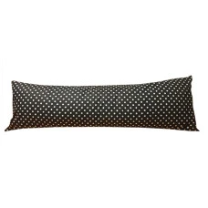 Povlak na dlouhý polštář 50x150cm - Černý, bílý puntík 11mm