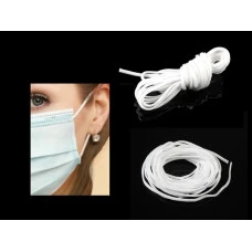 Kulatá pletená pruženka do roušek 3mm - bílá medical