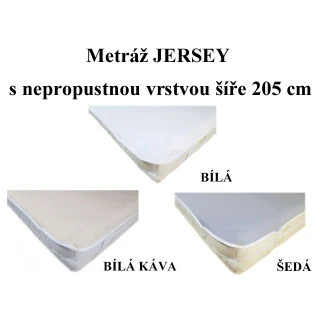 Metráž jersey s nepropustnou vrstvou šíře 205 cm