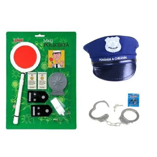 VELKÁ SADA Malý policista - čepice + pouta + sada policista