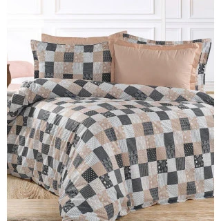Bavlněné povlečení Patchwork béžový kombinace