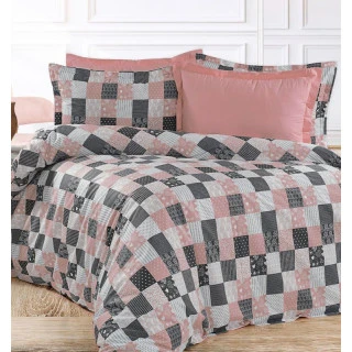 Bavlněné povlečení Patchwork růžový (pudrová) kombinace