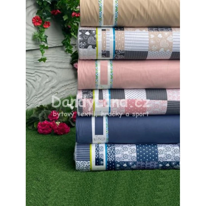 Bavlněné povlečení Patchwork béžový kombinace