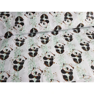 Bavlněná látka metráž - Panda na bambusu
