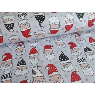 Bavlněná látka vánoční metráž šíře 240 cm - Mikuláš x Santa