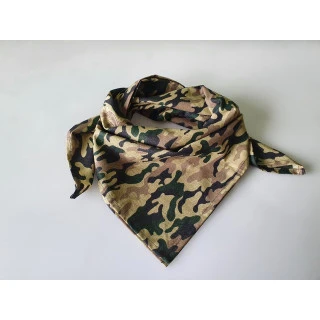 Motorkářský bavlněný šátek Maskáč khaki podklad